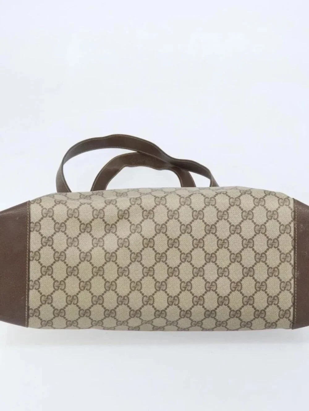 GUCCI GG Supreme Tote Bag PVC Beige Gold 002 39 0172 Auth gh2028